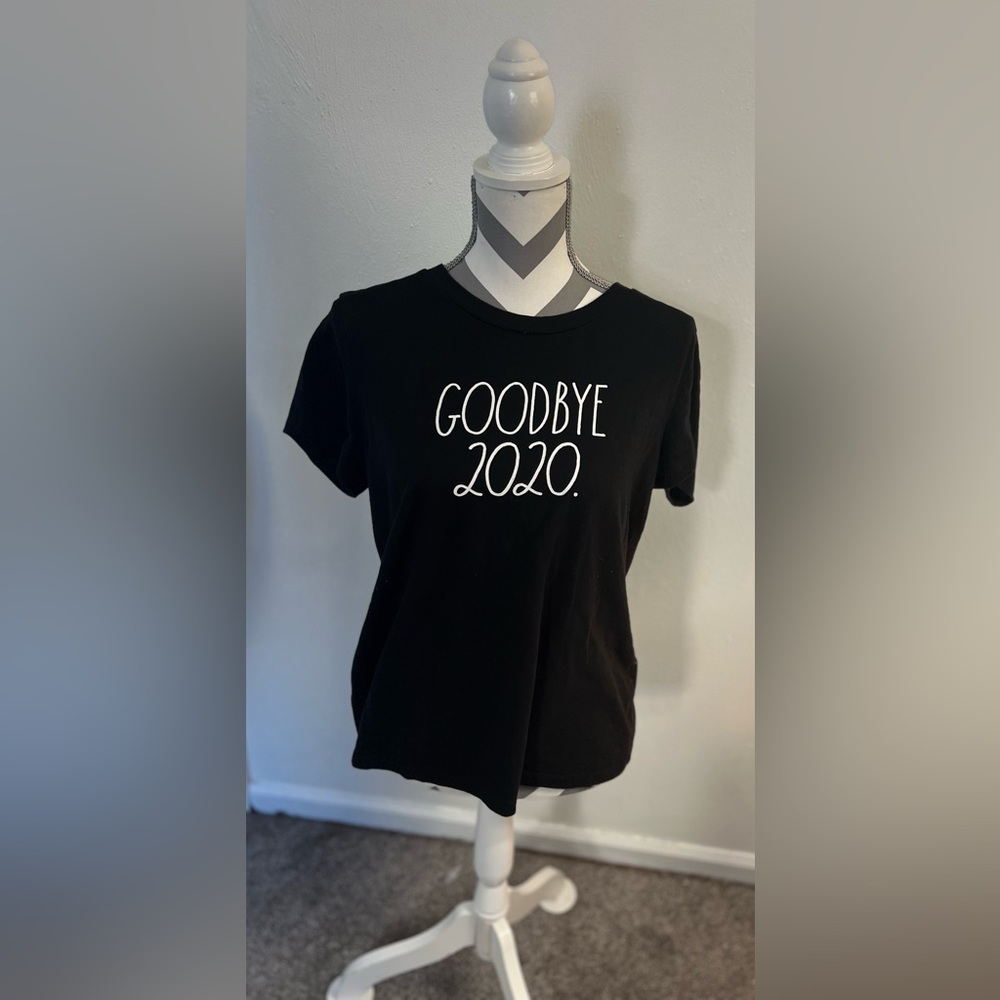 RAE‎ DUNN graphic T-shirt Size L Black "Goodbye 2020"